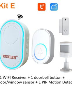 Tuya Smart WIFI Doorbell Alarm Hub Chime Ring Home Security Alarm System Wireless Door Sensor PIR Motion Water Leak Detector 433