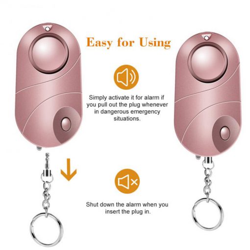 2020 Self Defense Alarm Security Protect Alert Loud Scream Alarm Keychain Emergency Personal Alarms LED Light Torch Dropship