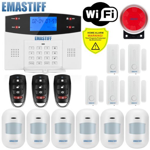 G2BW LCD Keypad WIFI GSM PSTN Home Burglar Security Wireless Wire Alarm System Motion Detector APP Control Fire Smoke Detector