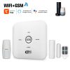 Tuya WIFI Smart GSM Home Security Alarm System PIR Remote Controlled for Alexa Google Assistant 100-240V Alarm System for Home