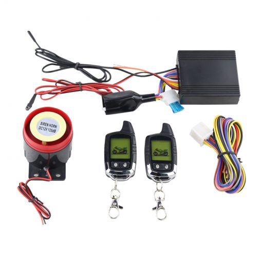 2 way LCD remote controller remote engine start stop arm disarm shock sensor motorcycle security alarm system