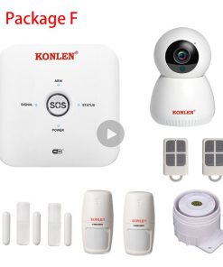 KONLEN Tuya Smart Life MINI WIFI GSM Home Security Alarm System Wireless with IP Video Camera Alexa Google Home Voice Control