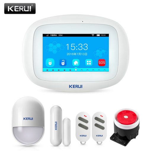 KERUI K52 4.3 Inch Touch Screen App Control Wireless GSM WIFI Home Security Alarm System Sensor Burglar Alarm Device For Door