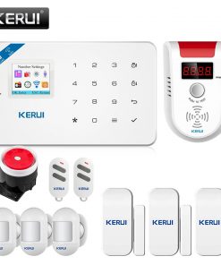 KERUI Home Security Alarm System W18 GSM WIFI Connection Mobile APP Receiving Color Screen Wireless Security Burglar Alarm Kit