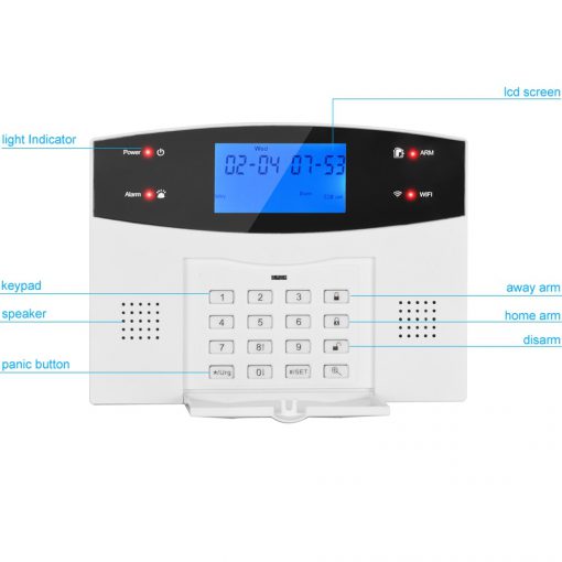 G2BW LCD Keypad WIFI GSM PSTN Home Burglar Security Wireless Wire Alarm System Motion Detector APP Control Fire Smoke Detector