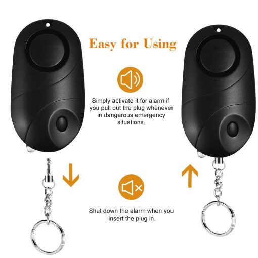 3PCS Personal Alarm 130dB Sound Emergency Defensa Personal Self Defense Security Alarm Keychain LED Flashlight forWomen Elderly