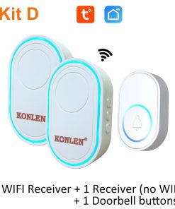 Tuya Smart WIFI Doorbell Alarm Hub Chime Ring Home Security Alarm System Wireless Door Sensor PIR Motion Water Leak Detector 433