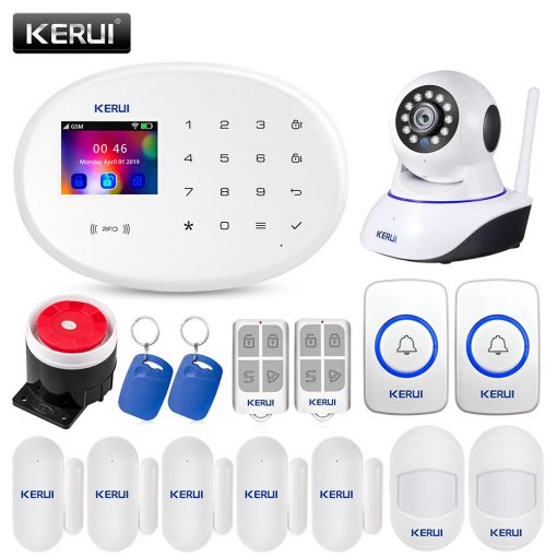 KERUI W20 Security Alarm System for Home Wireless Smart RFID SIM GSM Burglar Keyboard IOS Android APP Control Siren Alarm Kits