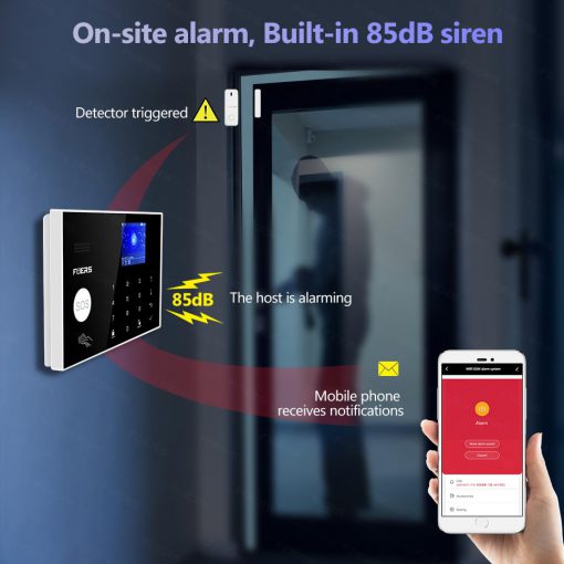 FUERS WIFI 4G Alarm System Wireless Home Burglar Security Alarm System Tuya APP Control Siren Motion Detector PIR Smoke Sensor