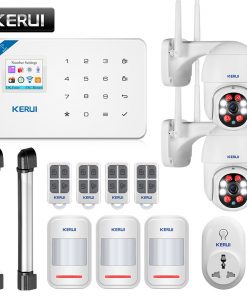 KERUI Home Security Alarm System W18 GSM WIFI Connection Mobile APP Receiving Color Screen Wireless Security Burglar Alarm Kit