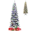 6 Ft Snow Flocked Pre-lit Christmas Tree