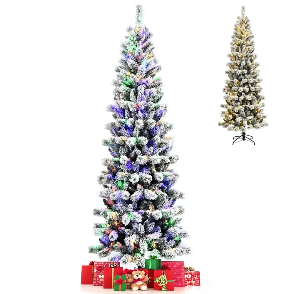 Christmas-Ornaments-6-Ft-Pre-lit-Snow-Flocked-Artificial-Christmas-Tree-W-Multi-Color-LED-Lights.webp